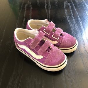 Purple Suede Velcro Vans US 8.5T